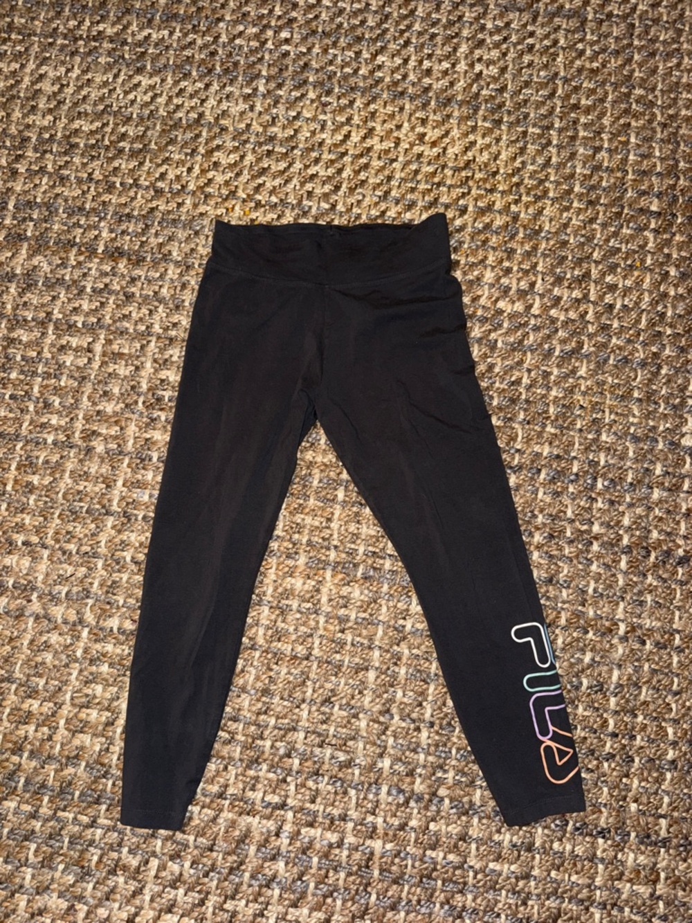 Fila Gray Leggings with Pastel Multicolor Logo